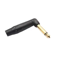 Ángulo recto 6,35mm TS Mono Jack 90 grados estéreo 1/4 pulgadas enchufe macho soldadura conector colorido mezclador de guitarra de Metal chapado en oro
