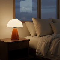 Lampe de Chevet LED Moderne en Céramique et Verre, Réglable et Dimmable, Design Ferme, Lumière Blanc Chaud, sur Batterie, pour Ambiance Chambre