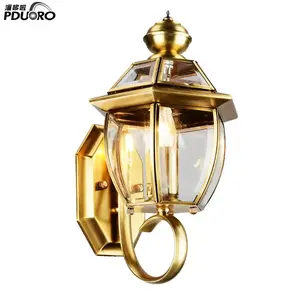 铜设计发光二极管灯笼传统安全壁灯蔻驰灯笼花园壁灯花园走道灯