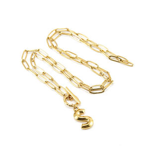 Collana in acciaio inossidabile gioielli lettera minimalista placcato oro migliore amico collane per regalo da donna - Product Image 3