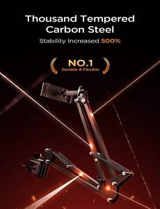 Soporte <span class=keywords><strong>para</strong></span> Tablet LISEN de Alta Resistencia con <span class=keywords><strong>2</strong></span> Abrazaderas, Soporte Giratorio <span class=keywords><strong>para</strong></span> iPad, Soporte de Escritorio <span class=keywords><strong>para</strong></span> iPhone 16, S24 Ultra, Tablet, Cama, Oficina - Product Image 4