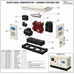 เครื่องกำเนิดไฟฟ้าดีเซล Cummins 100KW 125KVA ระบายความร้อนด้วยน้ำ 3 เฟส พร้อมใบรับรอง EAC EPA CE SONCAP UKCA  แบบเงียบ - Product Image 3