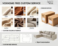 VOXHOME Mobilier de salon nordique, canapé modulaire sectionnel en velours côtelé beige, compressé sous vide, 3, 4, 5, 6 ou 7 places