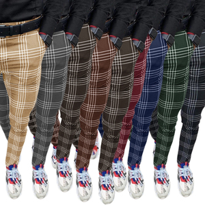 Men Plaid Pants - Plaid Dress Pants Men Slim Fit