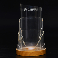 Présentoir de bouteilles de vin en acrylique à éclairage LED