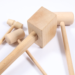 Grande Martello in Legno, Mazza da Falegname, Arte Popolare, Lucidato, Sostenibile, Decorativo, per Tavoli, Frantumazione Ghiaccio, Forma Irregolare - Product Image 4