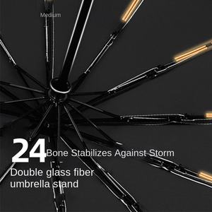 Paraguas Plegable de 24 Varillas, Totalmente Automático, Grande, para Hombre y Mujer, Reforzado, Resistente al Viento, con Protección Solar y Estampado - Product Image 4