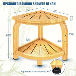 Siège de douche d'angle étanche avec étagère de rangement pour salle de bain - Product Image 4