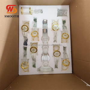 SMOOTH Elegant <b>Gold</b> Rim Wedding Centerpieces Metal Votive Holder Mirror Design 7-arm Candelabra - Product Image 4