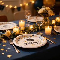 Assiettes en carton jetables en gros pour les fêtes de remise des diplômes, idéales pour les événements scolaires et universitaires