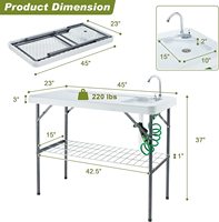 Table de filet pliante en plastique blanc populaire pour Pinic extérieur