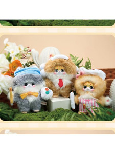 Série Officielle Baby Three Cat King Working in the Workplace - Boîte Mystère en Peluche - Grand Format 20cm - Ensemble Scellé de 8 Boîtes - Jouet Décoratif pour Bureau - Product Image 4