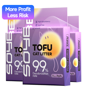 OEM 천연 물에 녹는 혼합 두부 고양이 모래 6L 먼지 없는 응고형 냄새 제거 기능 원조 고양이 모래 - Product Image 1