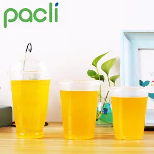 环保100% 可生物降解和可堆肥的透明p1a一次性杯具盖水杯
