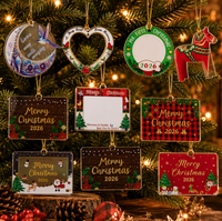 Fabricant d'ornements de Noël en acrylique, pendentif personnalisé pour arbre de Noël, cadre photo décoratif, service OEM