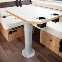 Pied de table réglable pneumatique en alliage d'aluminium Wareda Caravan, noir/gris, 355-730 mm, pour camping-car et motorhome