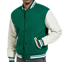 Blouson universitaire personnalisé en laine avec manches en cuir pour homme, broderie chenille, logo OEM, vente en gros, fabricant, hiver, style Letterman