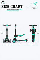 Trottinette pliable pour enfants à 3 roues, siège réglable en hauteur, cadre en aluminium, roues de 120 mm, couleur crème, pour l'extérieur