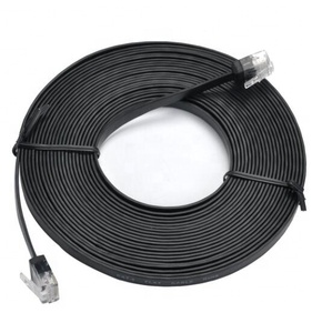 Cat6 フラットRJ45 1m 2m 3m 5m パッチコード 裸銅線 32AWG UTP LANネットワークケーブル 8P8C 4ペア RoHS ブラック イーサネットケーブル - Product Image 4