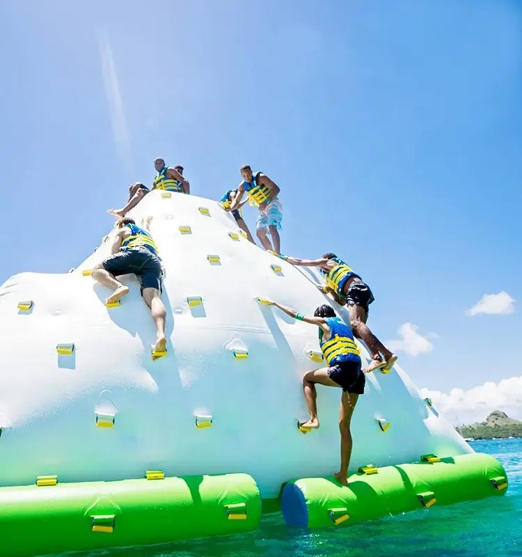 High quality floating inflatable iceberg water toy with best handle inflatable climbing games