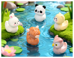 Figuras <span class=keywords><strong>de</strong></span> Animales en Miniatura para Jardín: Conejo, <span class=keywords><strong>Panda</strong></span>, Vaca, Cerdo, Búho, Adornos para Pasteles, Decoración <span class=keywords><strong>de</strong></span> Salpicaderos, Adornos para Acuarios - Product Image 3