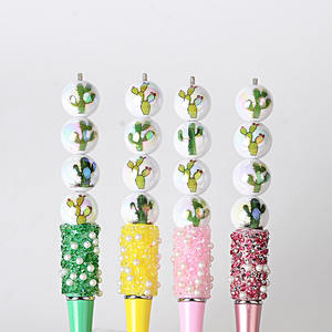 16mm <b>Acrylic</b> Mixed Color Printed Cactus Straight-Hole <b>Beads</b> DIY String Jewelry Mobile Phone Keychain Accessories Colorful - Product Image 3