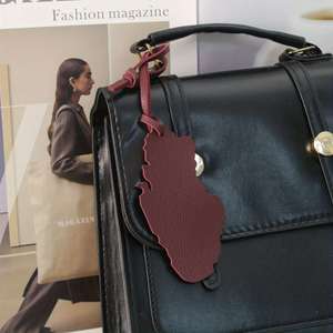 Qatar Map Shape Pu Leather <b>Bag</b> Car Pendant Hanger Ornament Travel Souvenir Handbag Supplies - Product Image 3