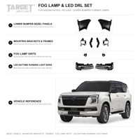 Ensemble de feux antibrouillard LED pour Nissan Patrol Y63 2025, phares antibrouillard avant avec supports de montage et caches de finition