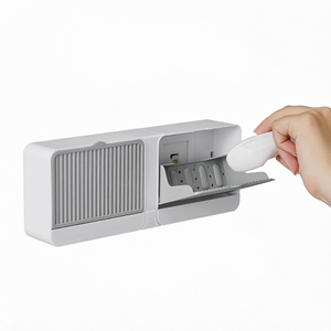 Boîte à savon murale avec couvercle rabattable, support de rangement en plastique, forme rectangulaire, design peu encombrant pour la salle de bain - Product Image 1