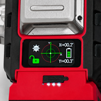 Niveau laser rotatif vert rechargeable haute précision 360° 16L/12L avec affichage LCD de l'angle d'inclinaison pour usage intérieur/extérieur DIY