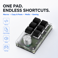 Mini Teclado Inalámbrico SIKAI Tri-Modo de 6 Teclas y 1 Perilla, BT 2.4G USB, Panel de Teclas de Acceso Rápido Personalizables, Retroiluminación RGB para Edición de Volumen y Flujos de Trabajo de Creadores