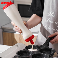 Bouteille de sauce barbecue facile à presser anti-goutte avec buse en silicone et marqueur de mesure pour la marinade et la pâte à crêpes