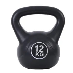 Kettlebell egzersiz ayarlanabilir dambıl ve Kettlebell Set rekabet Kettlebell siyah PE Unisex