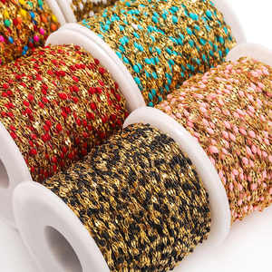 Chaîne Aceworks en acier inoxydable plaqué or 18 carats, forme irrégulière, effet goutte d'huile, pour la fabrication de bracelets, colliers et bijoux DIY, chaîne en vrac - Product Image 1