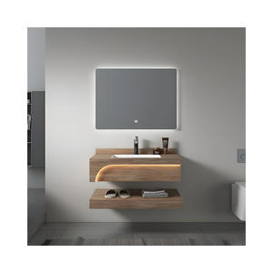 Juego de baño Premium con lavabo de cuarzo pulido Gabinete de <span class=keywords><strong>espejo</strong></span> LED <span class=keywords><strong>antivaho</strong></span> Bisagras de cierre suave - Product Image 3