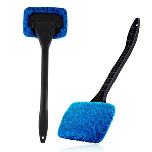 Blue Microfiber Cleaning <b>Brush</b> <b>Scrub</b> Sponge Long Handle Window Glass Cleaning Pad for Car Auto - Product Image 1