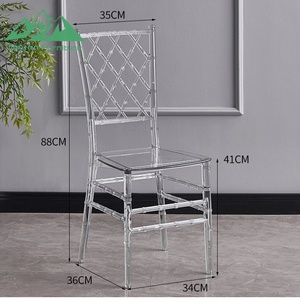 Sedia da Matrimonio Wayon <span class=keywords><strong>in</strong></span> <span class=keywords><strong>Resina</strong></span> Trasparente, Aspetto Cristallino, Schienale a Doghe Verticali, Gambe <span class=keywords><strong>in</strong></span> Bambù, Impilabile per Eventi - Product Image 4