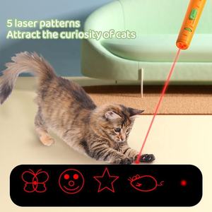 Carrot Charging Model Laser Cat Teaser 5 Patterns Purple Light Cat Laser Toys Retractable Tease the Cat Stick - Product Image 3