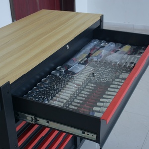 12-ngăn kéo thép bàn làm việc bằng gỗ hàng đầu công cụ lớn ngực tự động công cụ sửa chữa giỏ hàng Xe đẩy tùy chỉnh OEM nhà để xe công cụ lưu trữ - Product Image 2