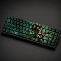 Keyboards Diy Custom LOL Woad Ashe 68 Key PBT Dye Sublimation Side-Printed Keycaps Cherry Profile for Mechanical Keyboard Set