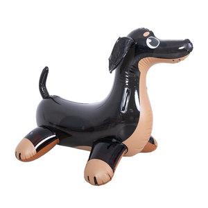 Dachshund inflable Ride-On Pool Flotador Diseño de perro salchicha con asas resistentes Vinilo duradero grueso para niños Adolescentes Diversión acuática - Product Image 4