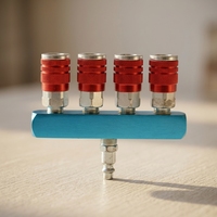Outils pneumatiques, système de déviation pneumatique à quatre voies, système d'échappement, 4 tuyaux de distribution d'air, ensemble de tuyaux de gaz à connexion rapide américaine