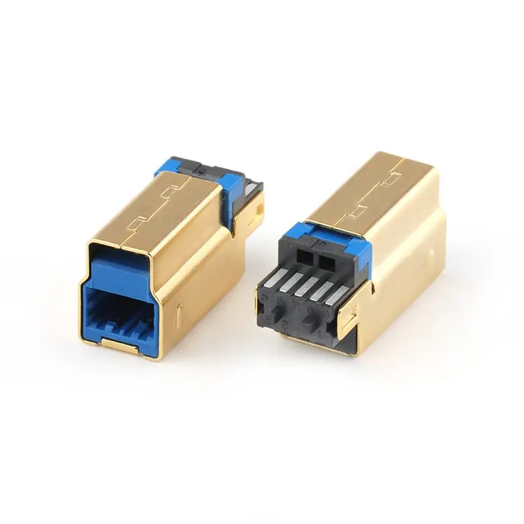 Tel lehimleme için altın kaplama kısa vücut USB 3.0 B tipi erkek konnektör