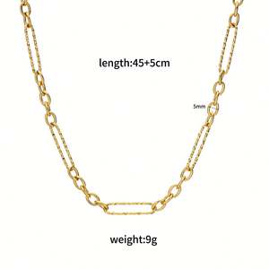 Collares de Acero Inoxidable 316L 304 al por Mayor, Personalizados, Chapados en Oro de 14K y 18K, Resistentes al Agua, Joyería Sencilla para Hombre y Mujer - Product Image 3