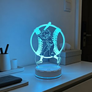OEM/ODM 3D Crystal Night Light Remote <b>Control</b> Touch <b>Control</b> LED Home Use Creative Sports Pattern Colorful Light - Product Image 1