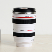 Tasse créative en acier inoxydable pour appareil photo reflex, design amusant noir et blanc pour photographe, cadeau commémoratif de bureau