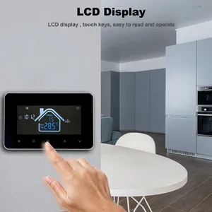 Thermostat intelligent WiFi Tuya pour le <span class=keywords><strong>chauffage</strong></span> électrique au sol et à l'eau <span class=keywords><strong>Design</strong></span> moderne avec écran LCD ABS et PC pour hôtels et chambres - Product Image 6