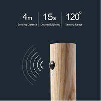 Lampe murale LED sans fil USB en bois, à intensité variable, avec détecteur de mouvement, lumière chaude, magnétique, pour couloir, chambre, armoire, hôtel, projet commercial, blanc