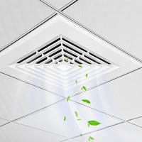 Diffuseur de plafond carré série Royal RSDA pour CVC, alimentation en air multi-angle avec noyau amovible et amortisseur OBD pour studio et hôpital