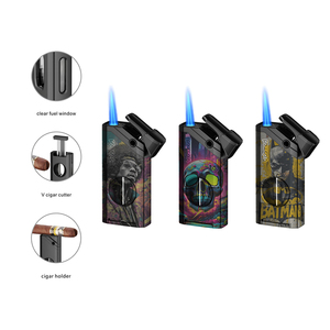 Encendedor de antorcha para hombres con soporte de punzón cortador incorporado y herramienta potenciadora de dibujo para cigarrillos viene con caja de regalo para obsequios - Product Image 6